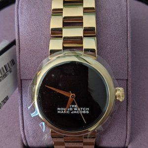 MARC JACOBS Women's The Round Gold IP Bracelet Watch, 32mm